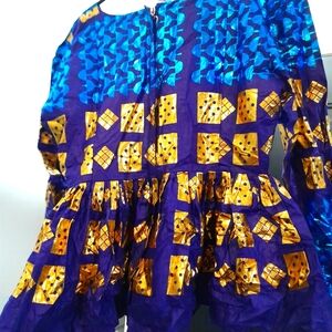Vibrant Blue and Gold 2 Pc Dress